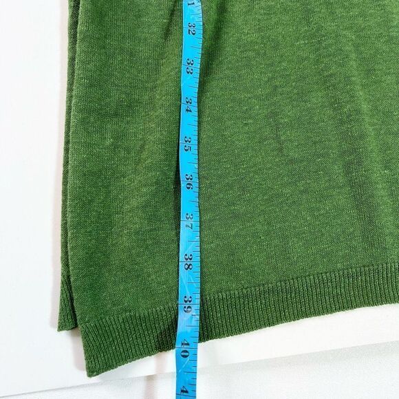 J.Jill Tunic Sweater Dress Women's Medium 3/4 Sleeve Linen Blend Two Side Slits - Picture 6 of 11